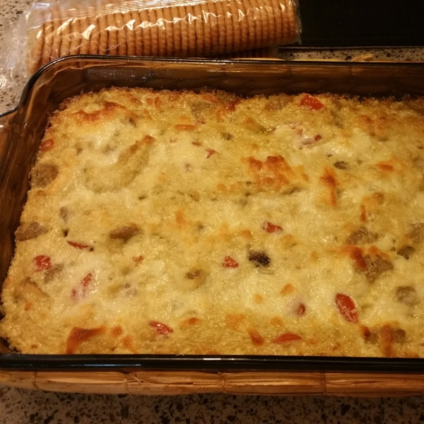 RITZ White Pizza Meatball Dip, created by Lombardi's Pizza