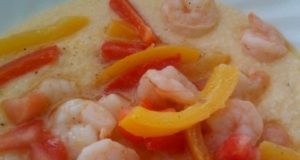 Garlic Cheese Grits with Shrimp