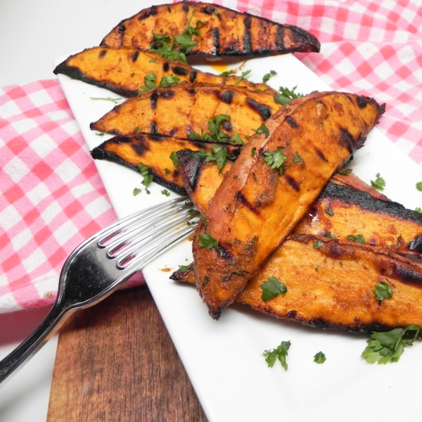 Spicy Grilled Sweet Potato Wedges