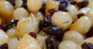 Glazed Pearl Onions With Raisins And Almonds