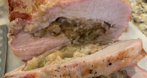 Stuffed Pork Roast with Herb Seasoned Artichoke & Mushroom Stuffing