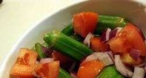 Grilled Okra Salad
