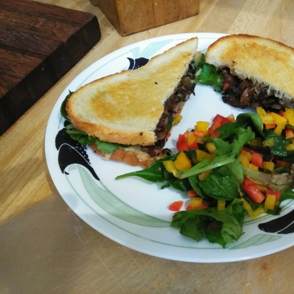 Manchego and Mushroom Sandwiches with Arugula Salad