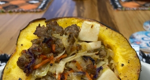 Sausage- and Pear-Stuffed Acorn Squash