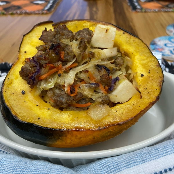 Sausage- and Pear-Stuffed Acorn Squash