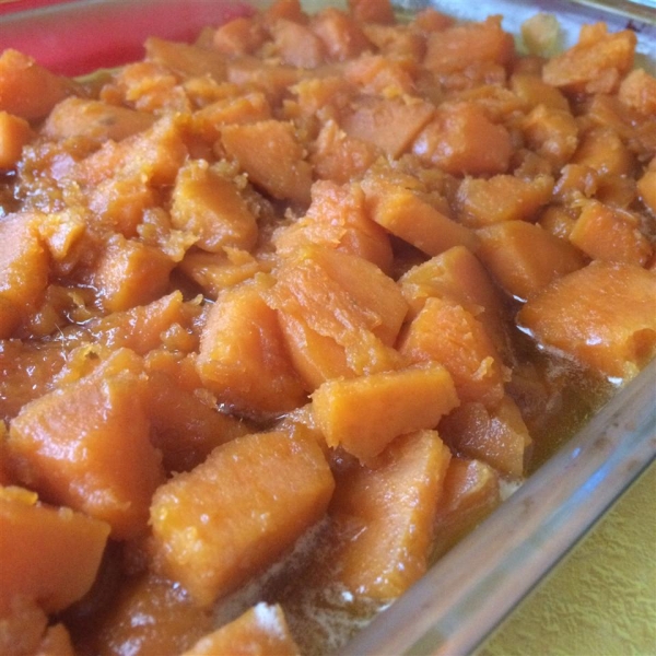 Brandied Candied Sweet Potatoes with Brown Sugar