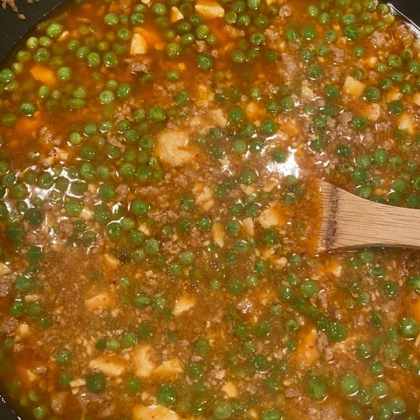 Tofu and Ground Pork with Peas