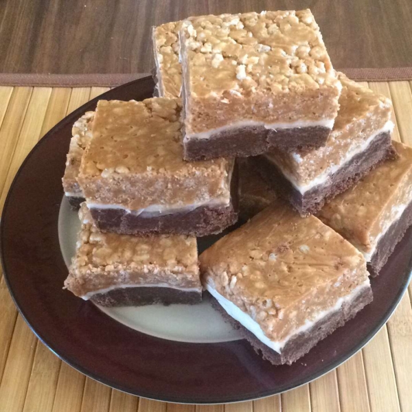 Peanut Butter Rice Krispies Brownies