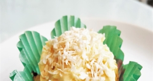 Strawberry Vanilla Muffins with Toasted Coconut Cream Cheese Frosting