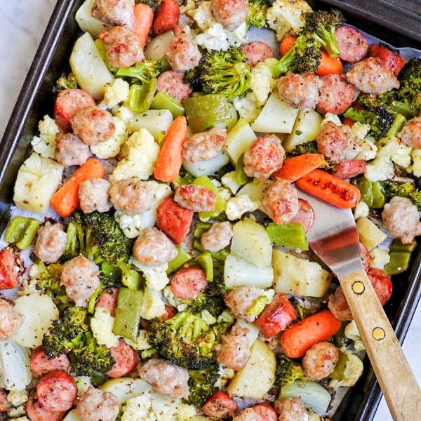 Sheet Pan Dinner with Sausage and Roasted Vegetables