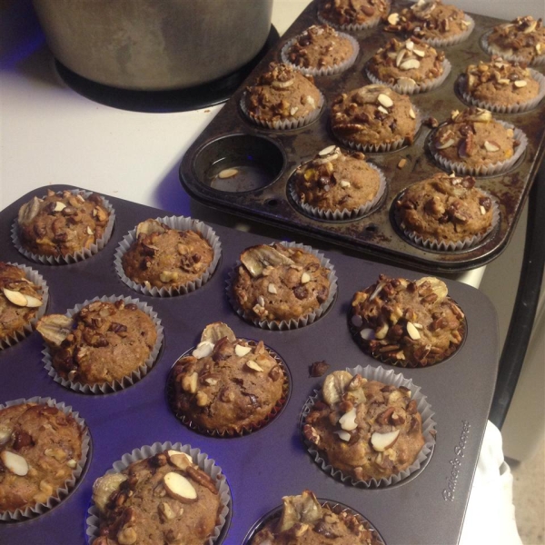 Banana Mango Muffins with Lime Glaze
