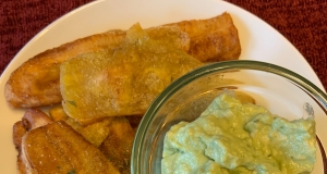 Fried Plantains With Avocado Dip
