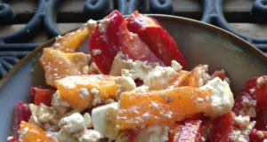 Easy Red Bell Pepper and Feta Salad