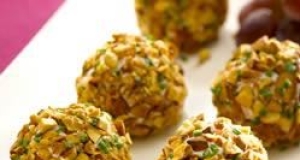 Almond Crusted Chevre and Grape Truffles