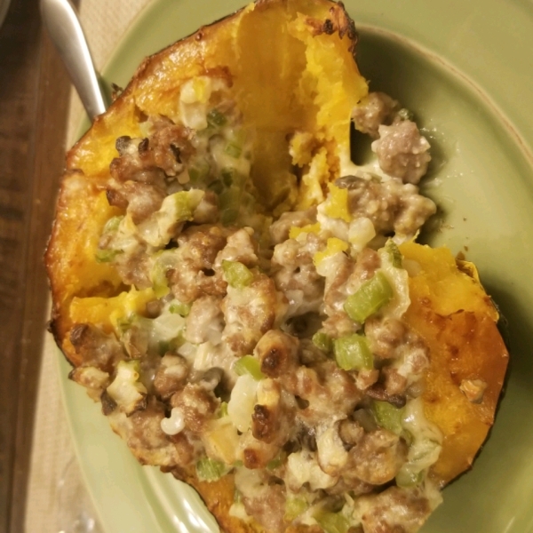 Squasage (Sausage-stuffed Squash)