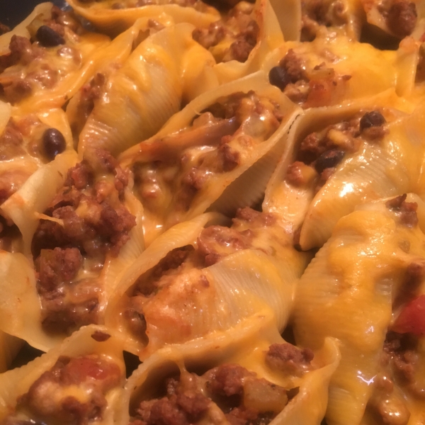 Mexican Stuffed Shells with Ground Beef