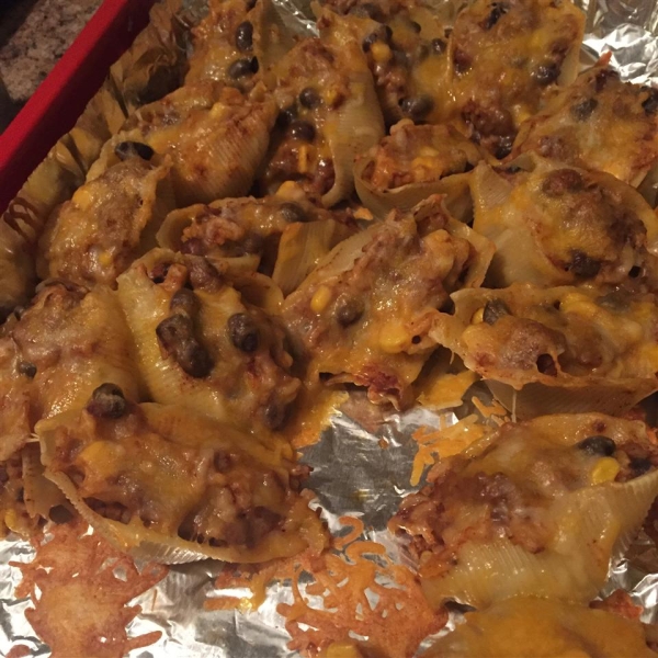 Mexican Stuffed Shells with Ground Beef