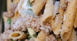 Pasta With Sugar Snap Peas, Parmesan and Mushrooms
