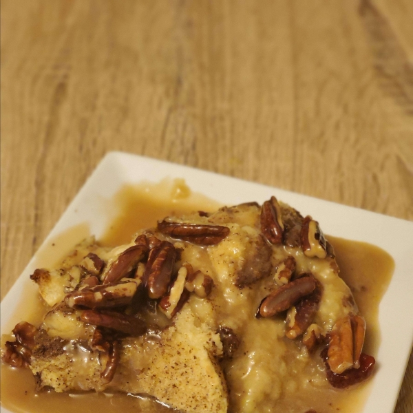 Bread Pudding with Praline Sauce
