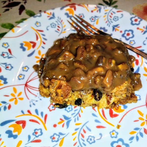 Bread Pudding with Praline Sauce