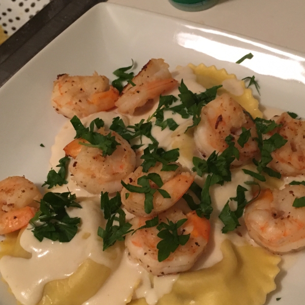 Shrimp and Pasta in Lemon Cream Sauce