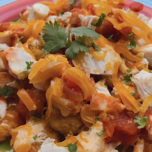 Air Fryer Buffalo Chicken Totchos