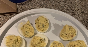 Garlic, Basil, and Bacon Deviled Eggs