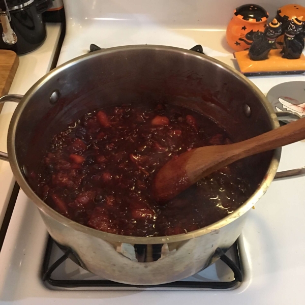 Cranberry, Apple, and Fresh Ginger Chutney