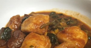 Beef and Veggie Stew with Dumplings