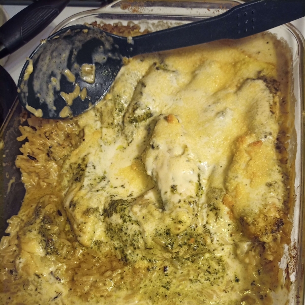 Pesto Chicken and Rice Bake