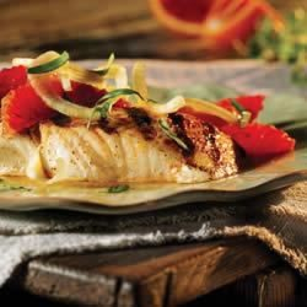 Grilled Halibut with Fennel and Orange