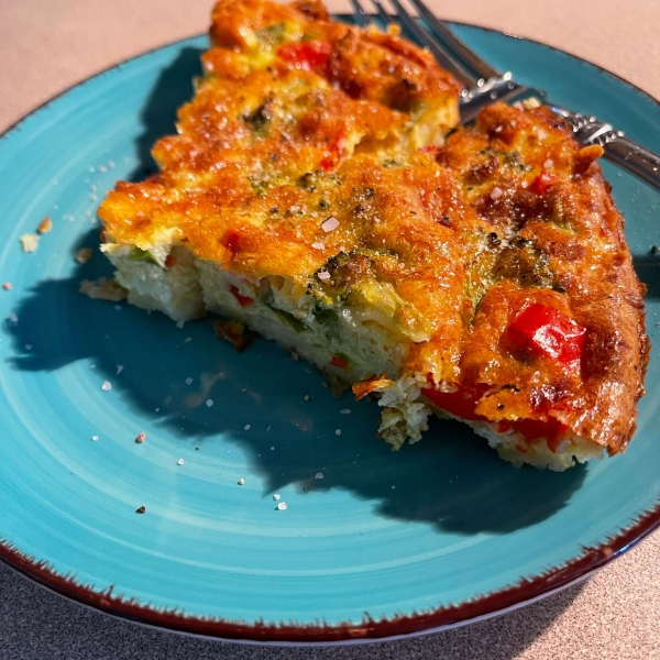 Very Veggie, Ham, and Gruyere Quiche