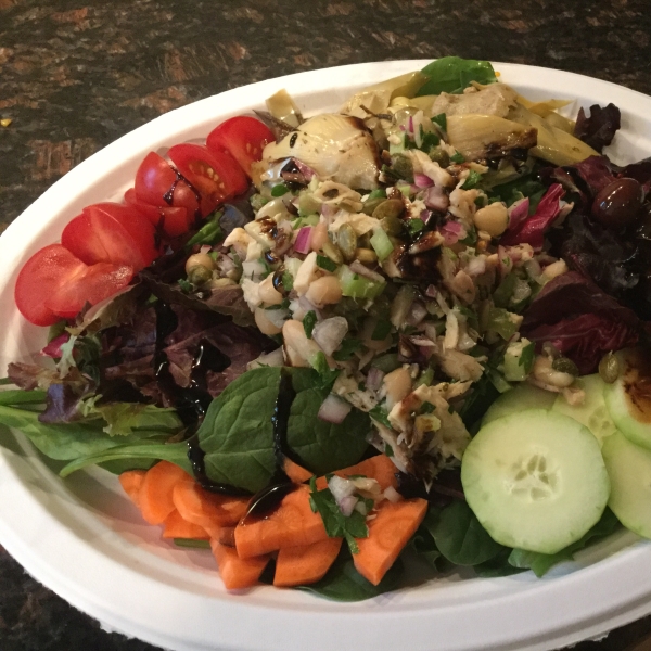 Tuna and White Bean Lettuce Wraps with Balsamic Syrup