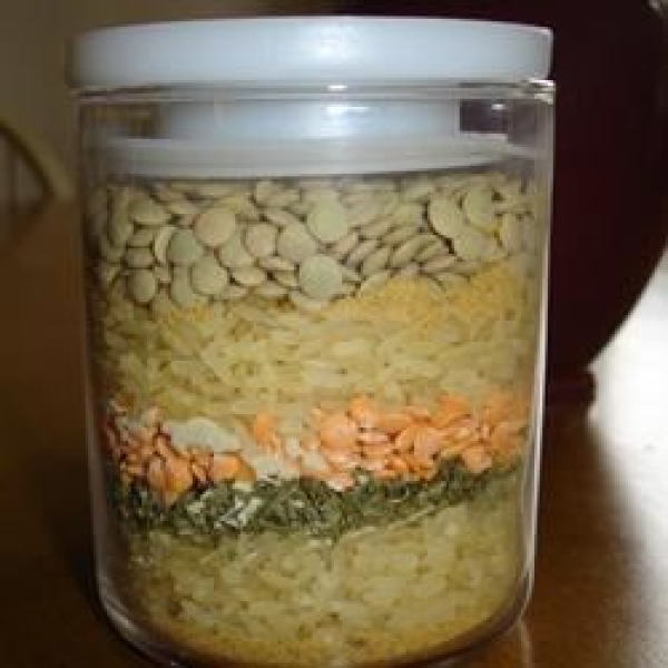 Rice and Lentil Soup in a Jar