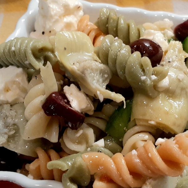 Tri-Colored Pasta with Feta Cheese