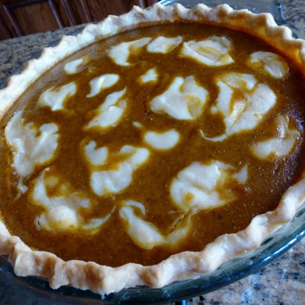 Pumpkin Cheese Swirled Pie