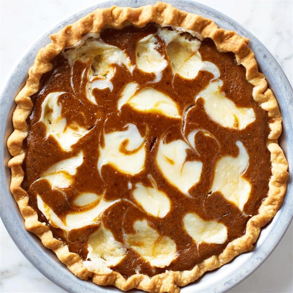 Pumpkin Cheese Swirled Pie