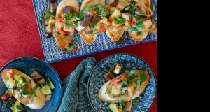Veggie Delight on Garlic Bread