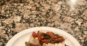 Grilled Amberjack with Tomato Basil Caper Sauce