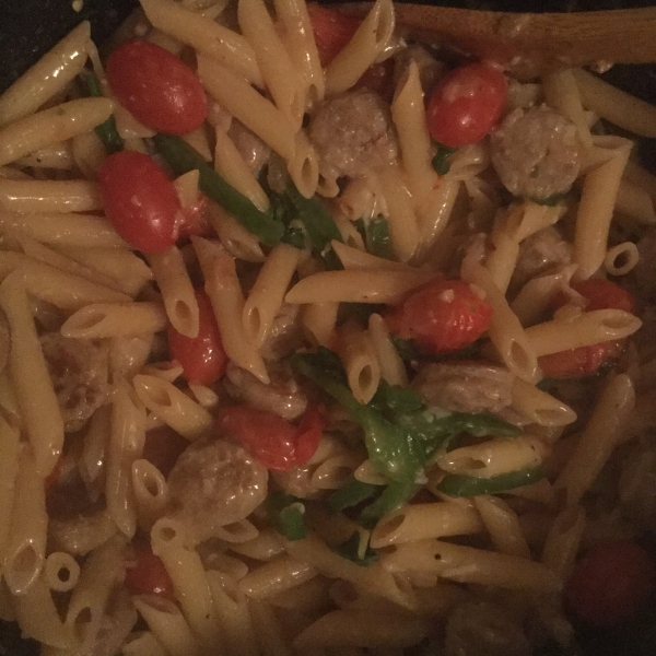 Kellie's Simple Penne with Pepperoni and Cheese