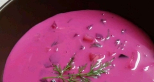 Lithuanian Šaltibarščiai (Cold Beet Soup)