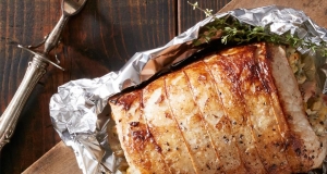Fennel, Apple and Blue Cheese Stuffed Pork Loin