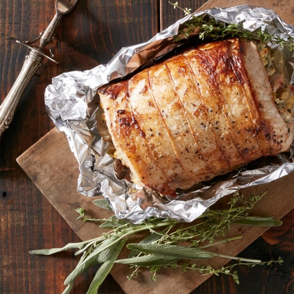 Fennel, Apple and Blue Cheese Stuffed Pork Loin