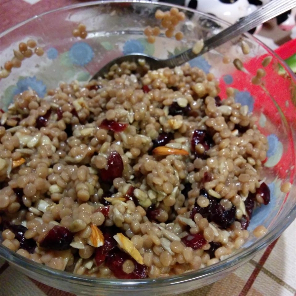 Israeli Couscous with Cranberries, Walnuts, and Sunflower Seeds