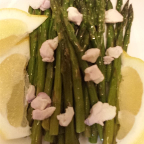 Roasted Asparagus with Lemon and Goat Cheese