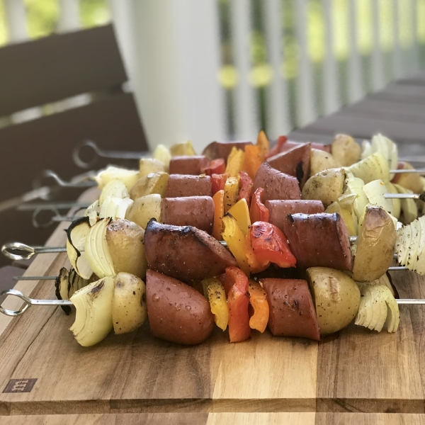 Grilled Turkey Sausage Kabobs