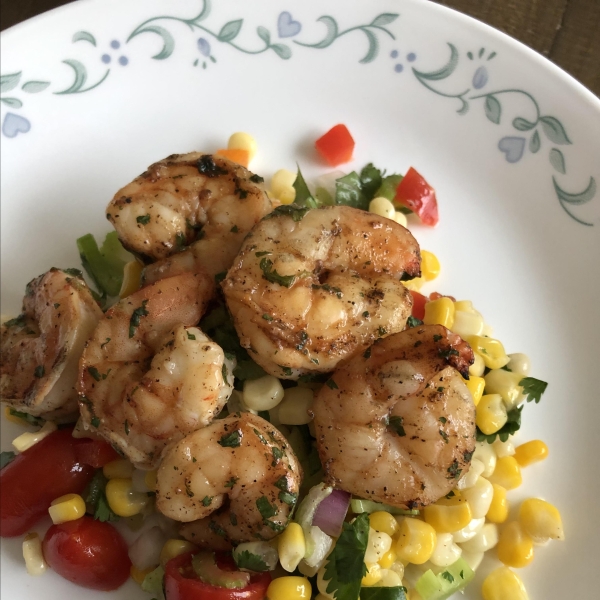 Grilled BBQ Shrimp with Citrus Corn Salad