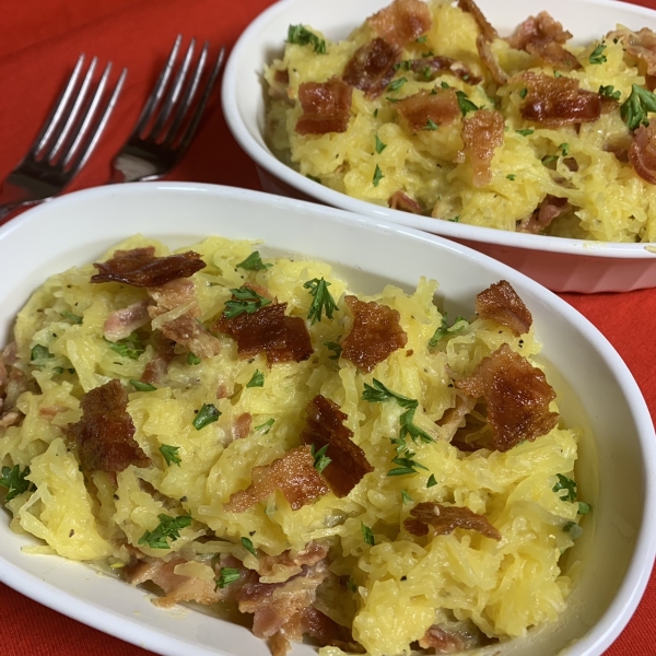 Keto Spaghetti Squash Carbonara