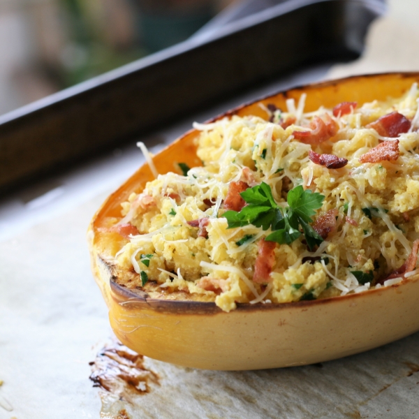 Keto Spaghetti Squash Carbonara