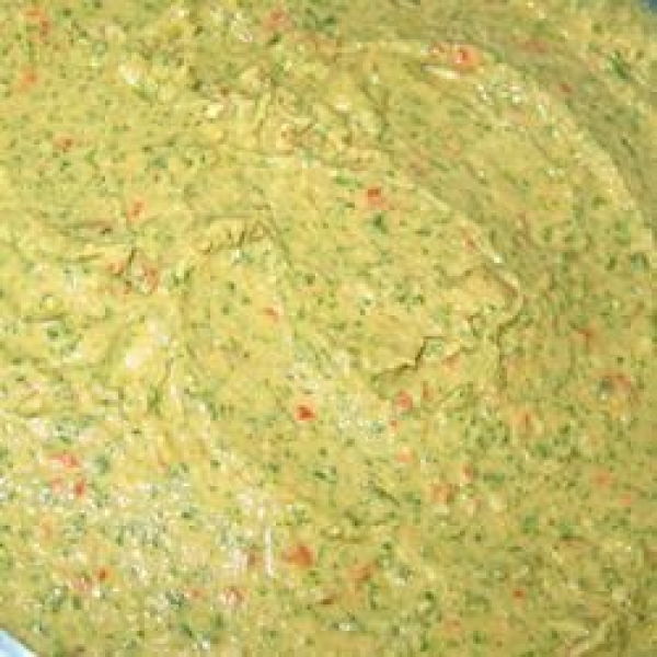 Spinach Artichoke Hummus with Roasted Red Peppers